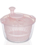 Zentto Salad Spinner Large Plastic Kitchen Salad Spinner 5 Litres Quick Vegetable Dryer BPA Free(Pink)