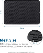 AMOAMI-Dish Drying Mats for Kitchen Counter-Silicone Dish Drying Mat-Kitchen Dish Drying Pad Heat Resistant Mat-Kitchen Gadgets Kitchen Accessories Kitchen Small Appliances(16" x 24", BLACK)
