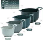 BoxedHome 4 Pack Nesting Mixing Bowl with Pour Spout and Handle, BPA free Microwave & Dishwasher Safe(Green, 4 Pack with Handle)