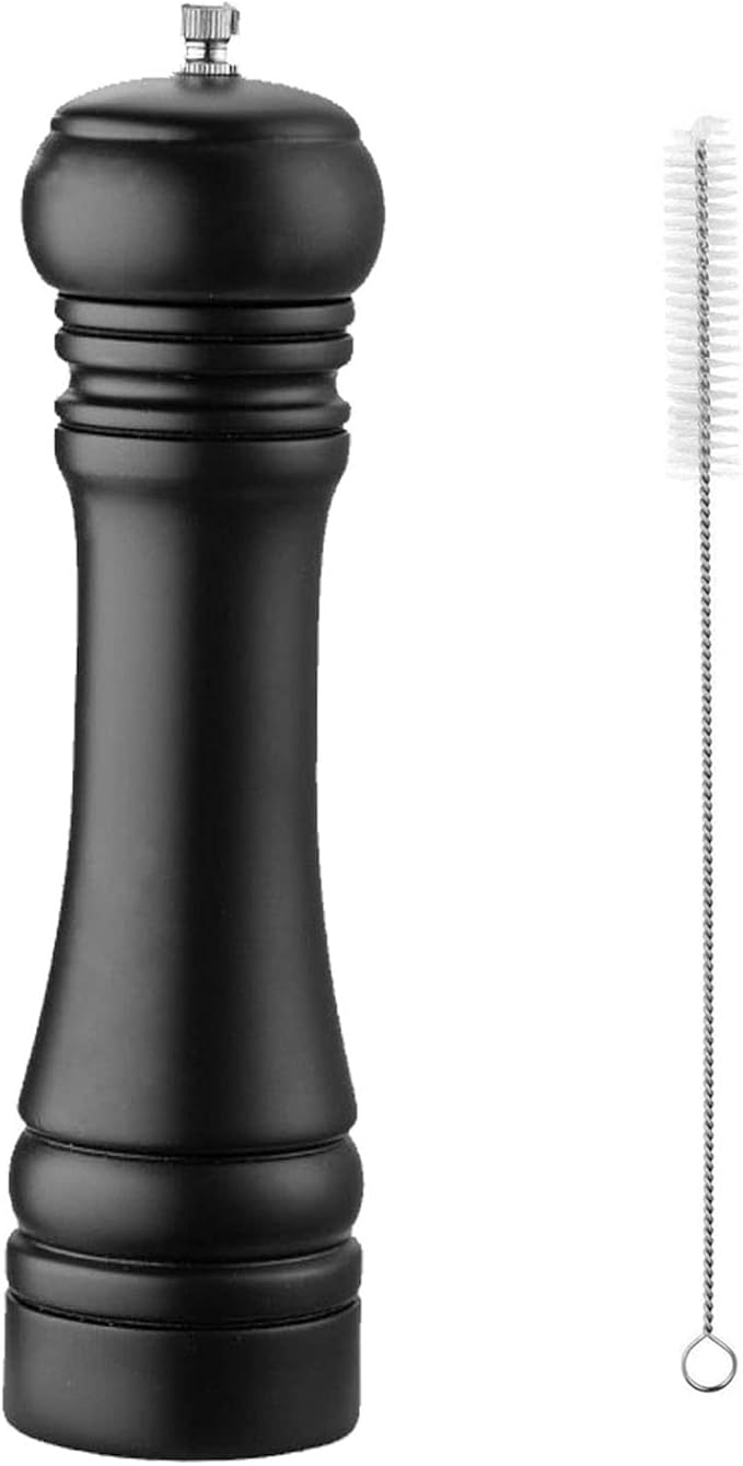 Wooden Pepper Mill Black Pepper Grinder Kit Manual Mills Solid with Strong Adjustable Ceramic Grinders Set 8 Inches