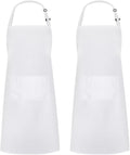 Syntus Apron for Men Women, Adjustable Cooking Kitchen Chef Aprons with 2 Pockets, Cotton/Polycotton/Polyester