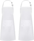 Syntus Apron for Men Women, Adjustable Cooking Kitchen Chef Aprons with 2 Pockets, Cotton/Polycotton/Polyester