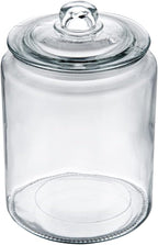 Restaurantware Glass Storage Containers - 1 Count 6 Liter Airtight Kitchen Canisters - Pantry Jars With Lids For Food - Clear Crystal Glass