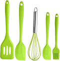 BESPORTBLE Silicone Baking Utensils Set 5pcs Green Non-stick Kitchen Cooking Tools Heat Resistant Kitchenware for Home Baking and Food Preparation