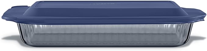 Pyrex Colors Tinted (9x13) Glass Baking Dish with BPA-Free Lid, Oblong Bakeware Glass Pan For Casserole & Lasagna, Dishwasher, Freezer, Microwave and Pre-Heated Oven Safe, Smoke