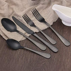 Matte Black Silverware Set,SHARECOOK Satin Finish 40-Piece Stainless Steel Flatware Set,Kitchen Utensil Set Service for 8,Tableware Cutlery Set for Home and Restaurant, Dishwasher Safe