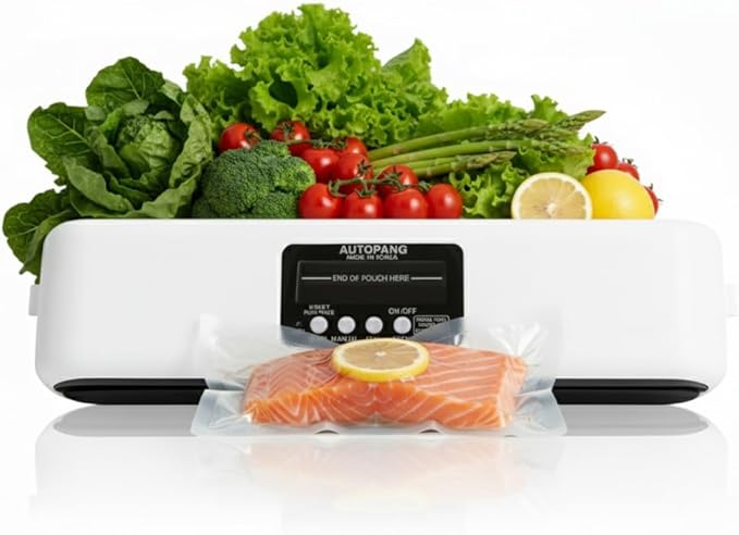 85Kpa Easy-Close Vacuum Sealing Machine Cordless Powerful Suction with 20 Pre-Cut Pouchses, Fully Automatic with No Lid Pressing Required - Compact Food Preservation for Home Use