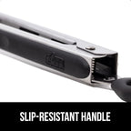 GORILLA GRIP Stainless Steel Heat Resistant Kitchen Tongs for Cooking, 7 + 12 Inch Set of 2 BBQ Tong, Non Scratch Silicone Tip for Pan, Strong Grip, Grab Food, Toss Salad, Air Fryer, Pull Lock, Black