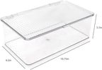 Isaac Jacobs Medium Stackable Organizer Bin (10.75”x6.5”x3.7”) w/ Hinged Lid, Clear Storage Box, Home, Office, School, Fridge, Bathroom, Kitchen, Pantry Container, BPA-Free, Food Safe (Medium, Clear)