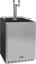 Kegco Kegerator 24" Wide Dual Tap Black/Stainless Steel Undercounter Beer Dispenser HK38BSU-2