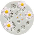 Gray Cute Flower Silicone Daisy Molds Fondant Candy Chocolate Cupcake Topper Fudge Polymer Clay Candy Making Supplies Pastry Baking Molds