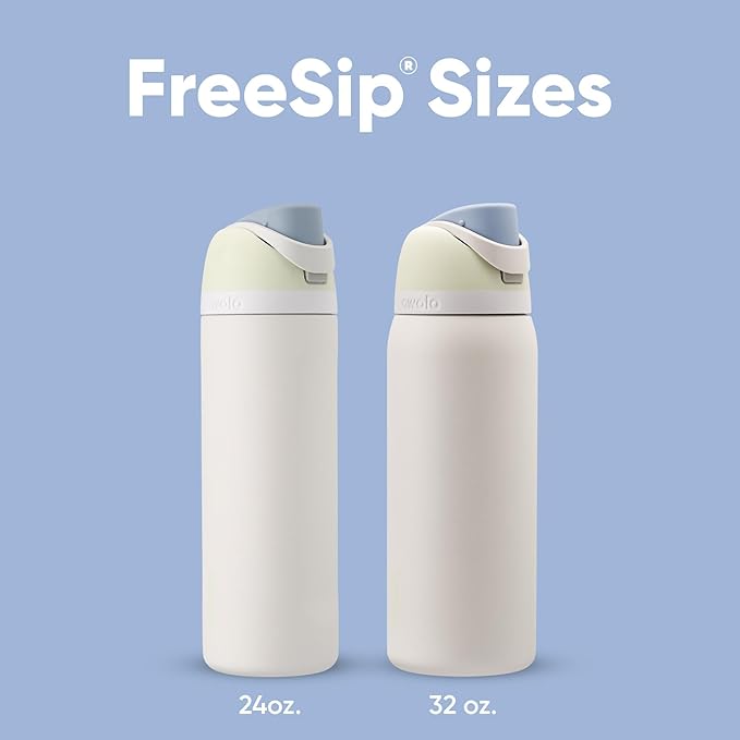 Owala FreeSip Insulated Stainless Steel Water Bottle with Straw for Sports, Travel, and School BPA-Free Sports Water Bottle, 24 oz, Iced Breeze