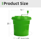 5 Gallon Commercial Salad Spinner and Dryer, Large Manual Vegetable Washer & Greens Dryer with Drain Tube, Heavy-Duty & FDA Listed for Restaurant, Home, Farm Use