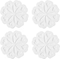 Set of 4 Silicone Trivet Mat - Table & Countertop Hot Pads - Non-Slip & Heat Resistant Modern Kitchen Pads for Pots & Pans, White