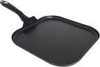 IMUSA 11in Bistro Aluminum Nonstick Square Griddle with Cool Touch Handle, Black