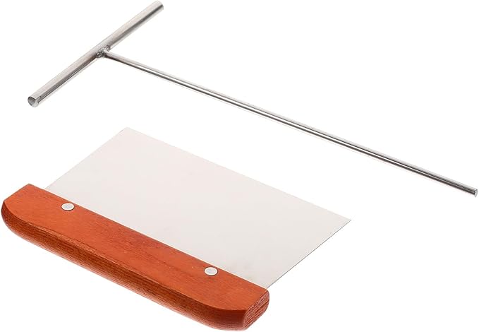 IMIKEYA Stainless Steel Pancake Scraper and Crepe Spreader Set, Small round Spreader and Scraper, Household Cooking Tool for Crepe, Tortilla, and Egg Pancake Preparation, 2pcs Kitchen