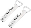uxcell 2 Pcs Wine Opener, Bottle Opener, Durable Stainless Steel Waiter's Corkscrew, Compact All-In-One Home Bar Tool for Bar, Party, Wedding, Home, Travel, White