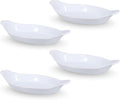 BIA Cordon Bleu Oval Au Gratin, Set of 4-24oz White Porcelain Baking Dishes, Glossy Finish - Microwave, Oven & Dishwasher Safe Cookware for Side Dishes, Casseroles & Gift Giving (13" x 7")