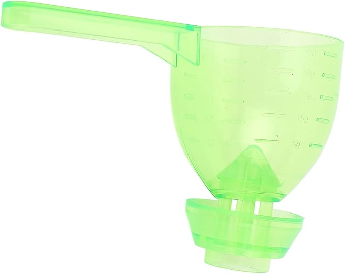 Asixxsix Measuring Scoop, Spill Proof Funnel Design Powder Funnel, Kitchen Measuring Tool with Scale for Seasoning Camping Baking Supplements Dishwasher Safe Food Grade ABS Material (Green)