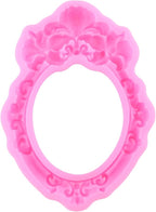 Mujiang Photo Frame Fondant Mold Picture Frame Silicone Mold Vintage Frame Molds for Cake Decorating Cupcake Topper Chocolate Candy Polymer Clay Set Of 4