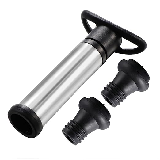 Healifty Wine Saver Vacuum Pump: Wine Preservation Pump Cylinder Set with 2 Reusable Vacuum Bottle Stoppers Tool for Home Bar and Kitchen