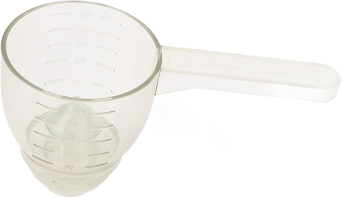 Asixxsix Measuring Scoop, Spill Proof Funnel Design Powder Funnel, Kitchen Measuring Tool with Scale for Seasoning Camping Baking Supplements Dishwasher Safe Food Grade ABS Material (White)