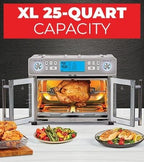 Emeril Lagasse Dual Zone 360 Air Fryer Oven Combo with French Door, 25 QT Extra Large, Cook Two Foods in Different Ways, Up to 60% Faster from Frozen to Finish