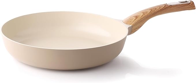 SENSARTE Nonstick Frying Pan Skillet, Egg pan, Omelette Pan, Healthy Cookware Chef's Pan, PFOA Free, 11 Inch, Taupe