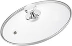 Glass Lids, Replacement Tempered Clear Glass Lids with Steam Vent，Covers For pots, pans and skillets，Available in Small and Large lid 8, 9.5, 10.25, 11, 12, and 12.5 Inch