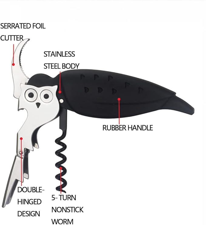 Unique Eagle Corkscrew, Professional Waiters Corkscrew Wine Key Bottle Opener,Manual Wine Key for Servers, Waiters, Bartenders and Home Use