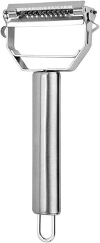 Vegetable Peeler，Stainless Steel 2 in 1 Julienne Vegetable Peeler Perfect for Carrot Potato Melon Gadget Vegetable Fruit (Silver)