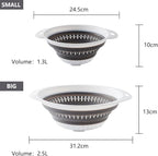 Collapsible Colander and Strainer,Silicone Strainer Colanders & Food Strainers,for Vegetable and Fruit, Kitchen Essentials (2, Pink, 1.3L+2.5L)
