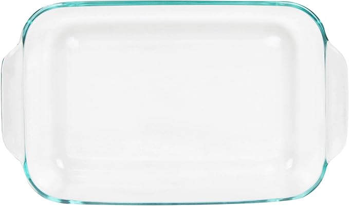 Pyrex Basics 2 Quart Glass Oblong Baking Dish, Clear 11.1 in. x 7.1 in. x 1.7 in.