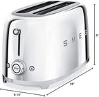 Smeg 50's Retro 4 - slice toaster (Stainless Steel)