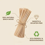5.5 Inch Wooden Coffee Stir Sticks, 200 Count Premium Natural Birch Wood Stirrers for Coffee Bar Accessories, Disposable Beverage Stirrers for Hot/Cold Drinks, Eco-Friendly & Splinter-Free