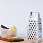 Hemoton Stainless Steel Kitchen Grater Multi-Use Vegetable Cutter and Cheese Shredder with Non-Slip Handle 7.99X3.58X2.59 Inch for Fruits Ginger and Potato Preparation