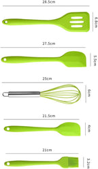 BESPORTBLE Silicone Baking Utensils Set 5pcs Green Non-stick Kitchen Cooking Tools Heat Resistant Kitchenware for Home Baking and Food Preparation