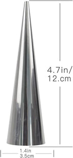 Kslong Cream Horn Molds 12pcs Large Size 4.7 inch Baking Cones Stainless Steel Roll Horn Forms Conical Danish Pastry Croissant Cones Moulds