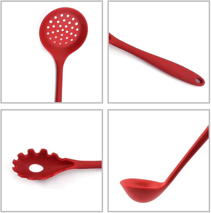 Kitchen Utensils Set Non-stick Kitchenware Cooking Tools Spoon Soup Ladle Spatula Shovel Accessories(E)