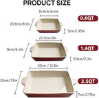 Sweejar Ceramic Bakeware Set, Rectangular Baking Dish for Oven Lasagna Pans for Cooking, Kitchen, Cake Dinner, Banquet and Daily Use, 11.8 x 7.8 x 2.76 Inches of Casserole Dishes (Turquoise)