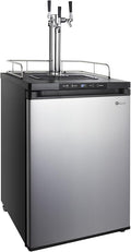 Kegco HBK309S-3 Full-Size Digital Homebrew Kegerator Triple Faucet Ball Lock Keg Dispenser Stainless, Stainless Steel