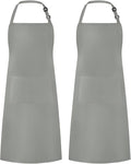 Syntus Apron for Men Women, Adjustable Cooking Kitchen Chef Aprons with 2 Pockets, Cotton/Polycotton/Polyester