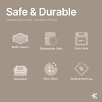 Diamond Bottom Cookie Sheet Set of 2, Nonstick Gold Carbon Steel Baking Pans for Crisp Baking, Space-Saving Stackable Trays, PFOA, PFOS, PTFE Free, Oven Safe Up to 450°F, Small & Medium Pans