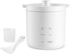 olayks Mini Rice Cooker, Small Electric Cooker 2 Cup Uncooked with 4 Cooking Functions, Ceramic Rice Cooker with 24 Hour Preset, Heat Preservation, Anti Scald Carry Handle
