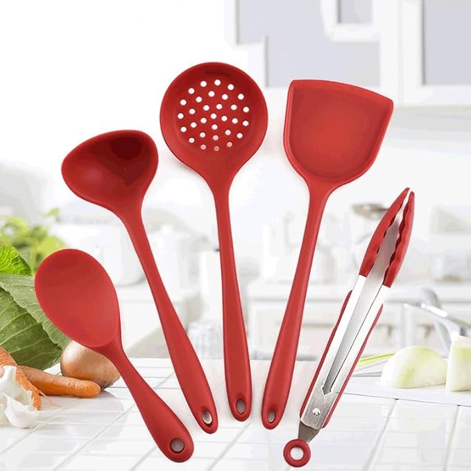 Kitchen Utensils Set Non-stick Kitchenware Cooking Tools Spoon Soup Ladle Spatula Shovel Accessories(E)
