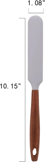 10-Piece Silicone Kitchen Utensils Set with Acacia Wood Handles, Nonstick Safe, Heat Resistant Cooking Tools for Everyday Use (Gray)
