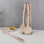 Kitchen Cookware Silicone Non-stick Cooking Tool Spatula Ladle Shovel Soup Utensils Set(D)