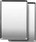 Commercial Quality Baking Sheet Pan Set, Natural Stainless Steel Cookie Sheet, Warp Resistant Nonstick Baker's Half Sheet Pan, Large Thick Cookie Tray Pans for Baking, Roasting(2 Pack, 18X13Inch)