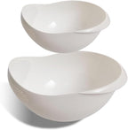 2-in-1 Rice Colander, Vegetable and Fruit Cleaning Filter Basket, 2Piece Sturdy and Easy-To-Use Food Grade Kitchen Tool Accessories (white, large+small)