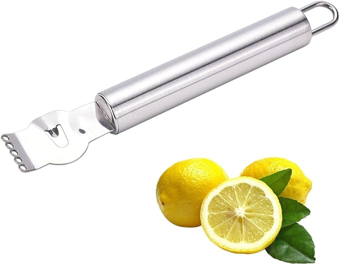Lxnoap Lemon Zester Grater,Stainless Steel Orange Citru Kitchen Peeler Tool with Channel Knife